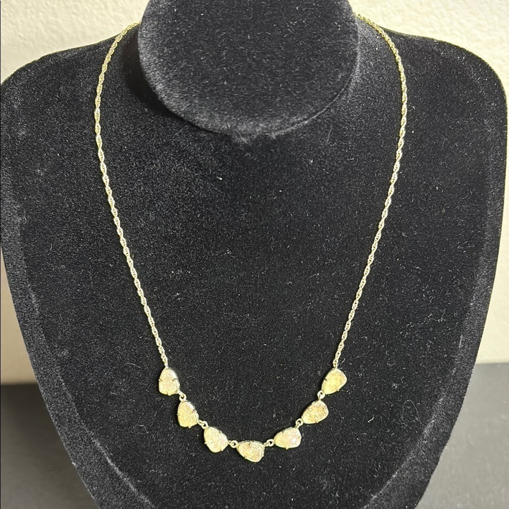 Kendra Scott Susanna Iridescent Drusy Elegant Gold Chain Necklace​​